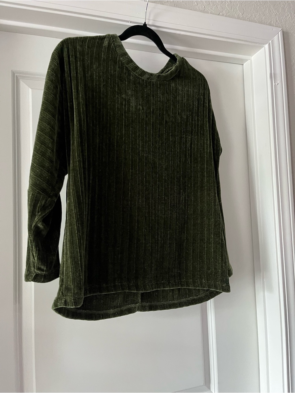 Chenault Olive Green Crew Neck Top